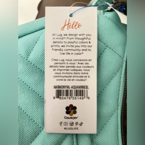 NWT Lug harmony matte mint green VL crossbody messenger bag detachable strap - Picture 13 of 14